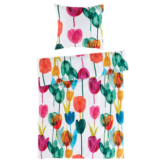 Saténové povlečení Tulipi Velikost: 135x200 + 80x80 cm