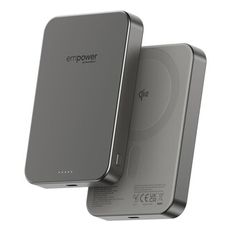 PanzerGlass® empower bezdrátová Qi2 powerbanka 10000 mAh, MagSafe, šedá