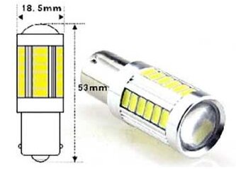 Žárovka LED BaY15D 10-30V/8W bílá, 33x SMD5730