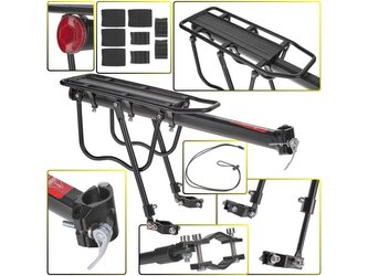 Nosič zadní na jízdní kolo, hliníkový se vzpěrami, 50kg KELTIN