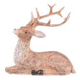 Jelen - polyresinová figurka, sedící, vel. M, béžovo-hnědý