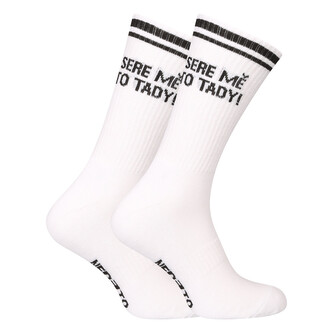 Ponožky Nedeto sportovní vysoké Sere mě to tady! bílé (1NOBT6) XL