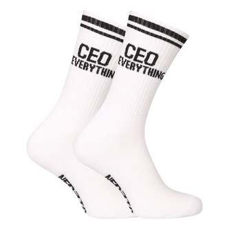 Ponožky Nedeto sportovní vysoké CEO Of Everything bílé (1NOBT5) S