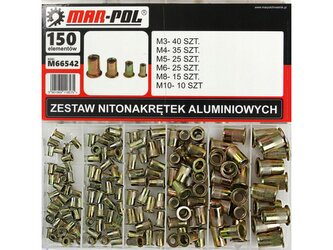 Nýtovací matice, sada 150ks, M3-M10, ocelové MAR-POL