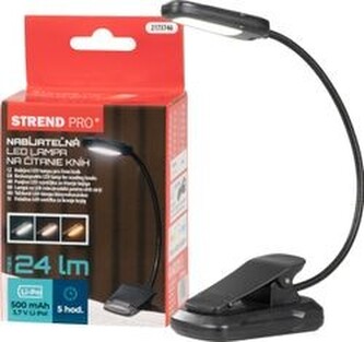 Lampa na čtení knih s klipem LED Strend Pro (USB nabíjení) Lampa na čtení knih s klipem LED Strend Pro (USB nabíjení)