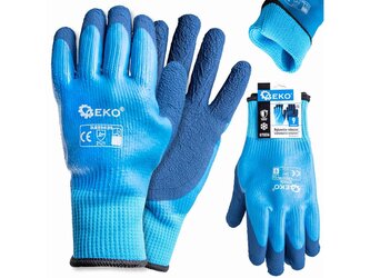 Voděodolné, zateplené pracovní rukavice, jersey - latex, velikost 9 - GEKO Voděodolné, zateplené pracovní rukavice, jersey - latex, velikost 9 - GEKO