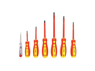 Sada elektrikářských šroubováků se zkoušečkou, 7ks KRAFT&DELE;