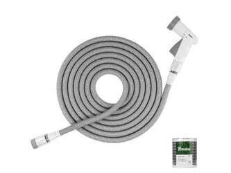 Zahradní smršťovací hadice 15–45 m, s postřikovačem, šedá - SECRET HOSE Zahradní smršťovací hadice 15–45 m, s postřikovačem, šedá - SECRET HOSE