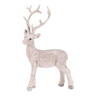 Jelen - polyresinová figurka, stojící, vel. S, bílý