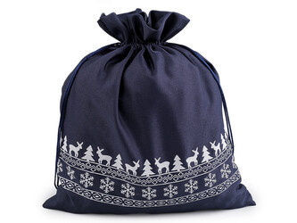 Vánoční dárkový pytlík 30x35 cm - 10 ks - 4 (14) modrá tmavá
