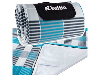 Pikniková, plážová deka s termoizolací 200×200 cm, šedomodrá - KELTIN