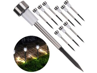 Solární zahradní svítidlo 30x4.5cm, sada 10ks KELTIN