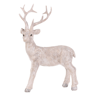 Jelen - polyresinová figurka, stojící, vel. M, bílý