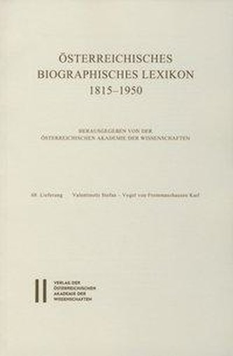 Österreichisches Biographisches Lexikon 1815-1950 / Österreichisches Biographisches Lexikon 1815-1950 Lieferung 68