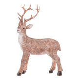 Jelen - polyresinová figurka, stojící, vel. L, béžovo-hnědý