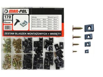 Samořezné šrouby a pružné matice pro karoserii, sada 170 ks MAR-POL