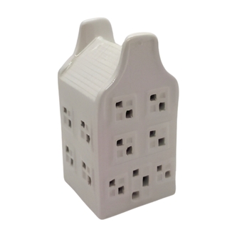 Keramický domeček LED, bílý, 9 cm Keramický domeček LED, bílý, 9 cm