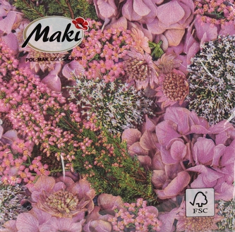 Serwetka papierowa 3warswtowa 33x33 Kwiaty fiolet op20szt POL-MAK SLOG050501