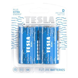 Baterie BLUE+ Zinc Carbon D (R20, velký monočlánek, blister) 2 ks
