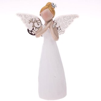 Polyresinový anděl s kovovými křídly - 10 cm, 4/180