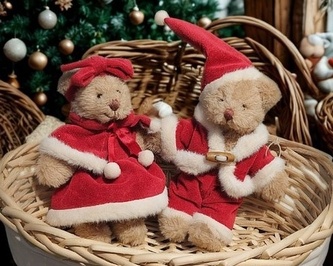 Pár vánočních medvídků