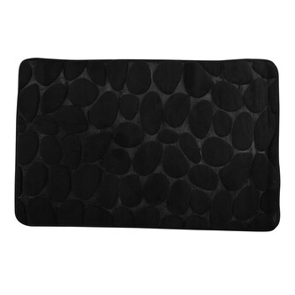 MSV koupelnová předložka PEBBLES, černá, PU pěna, protiskluzová, 40 x 60 cm