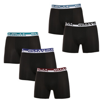 5PACK pánské boxerky Gianvaglia černé (5012-5) XXL