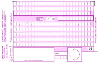 Polecenie przelewu/wpłata gotówkowa 4-składka A6 100 kart