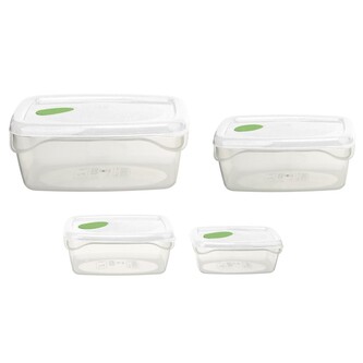 Sada plastových dóz Freska 4ks, bílá