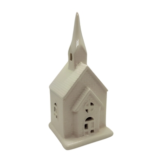 Keramický domeček LED, bílý, 15, 8 cm Keramický domeček LED, bílý, 15, 8 cm