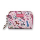 Bioworld Peněženka s lebkami a přívěskem na klíče, růžová, Harry Potter