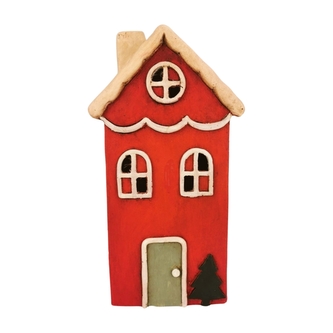 Keramický domeček LED, červený, 38 cm