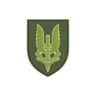 Gumová nášivka Jackets to Go znak SAS - olivová