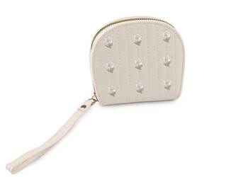 Peněženka vyšívaná 10x11 cm - 1 ks - 6 béžová světlá