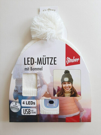 Čepice LED s bambulí a odnímatelným světlem Čepice LED s bambulí a odnímatelným světlem