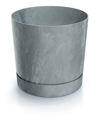 Květináč TUBOS P BETON EFFECT šedý matný, varianta 10,8 cm