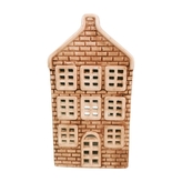 Keramický domeček na svíčku světle hnědý, 19 cm