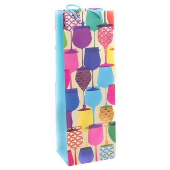 Papírová taška na 1 lahev - sada 12ks, 0/80