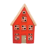 Keramický domeček LED, červený, 30 cm