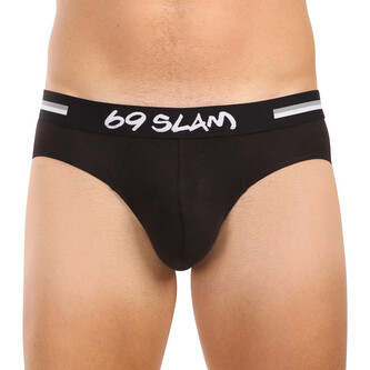 Pánské slipy 69SLAM Hanry plain bamboo hip černé (MBCPLN-BK) L
