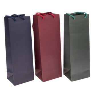 Papírová taška na 1 lahev (mix barev) - sada 12ks, 0/50