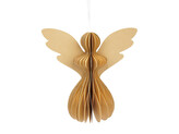 Papírový skládací anděl k zavěšení 17 cm - 1 ks - 2 přírodní stř. zlatá