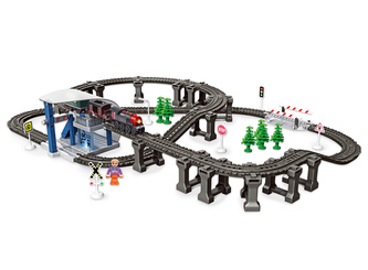 Vlak trať s efekty 92x68x15 cm