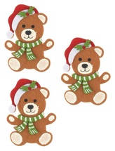 Medvídci z filcu na kolíčku 5,5 x 7,5 x 0,3 cm, 3 ks v sáčku