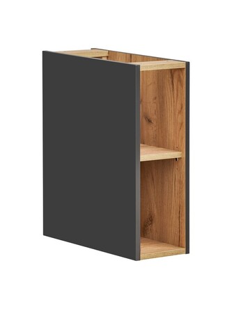 Závěsný koupelnový regál Capri 810 černý mat/dub kraft zlatý