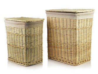 PINO Komplet 2 koszy na pranieL:38x28x47cm XL: 43x34x54CM