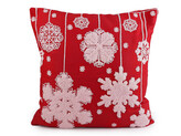 Vánoční povlak na polštář vyšívaný 45x45 cm - 1 ks - 2 červená růžová světlá