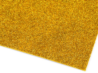 Samolepicí pěnová guma Moosgummi s glitry 20x30 cm - 10 ks - 5 zlatá Samolepicí pěnová guma Moosgummi s glitry 20x30 cm - 10 ks - 5 zlatá
