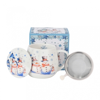 Porcelánový hrnek soudek byliňák - SNĚHULÁK, 430 ml Porcelánový hrnek soudek byliňák - SNĚHULÁK, 430 ml