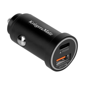 Autozástrčka Kruger&Matz KM0873  38W  USB, Power Dedlivery, Quick Charge